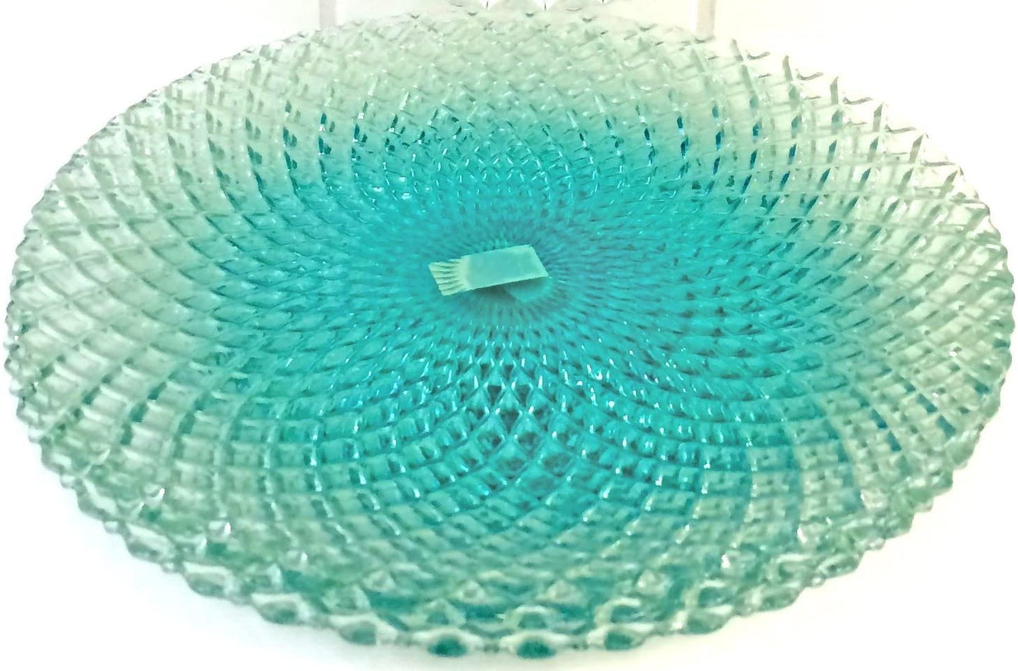 Blue Glass Diamond Plate Candle Dish - Shelburne Country Store